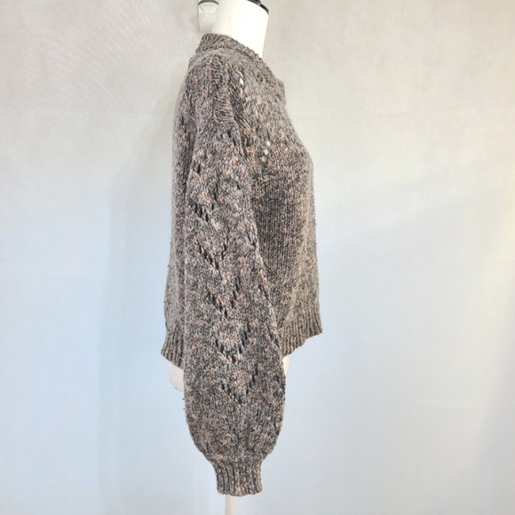 Madewell Redwood Pointelle Bubble-Sleeve Pullover Sweater,  Size XXS - Picture 4 of 7